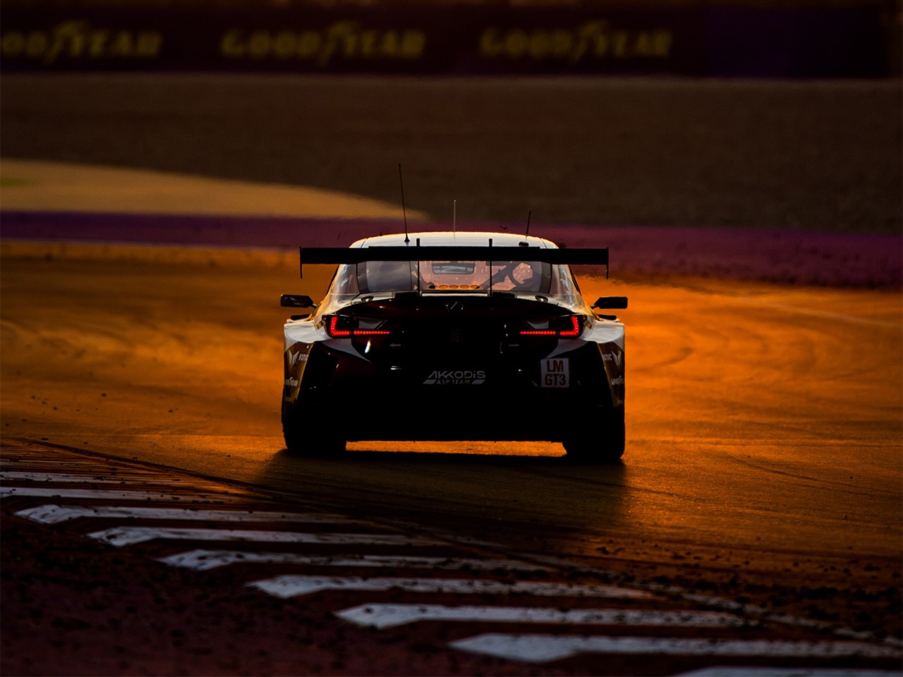 A Lexus RC F GT3 silhouette on the race track